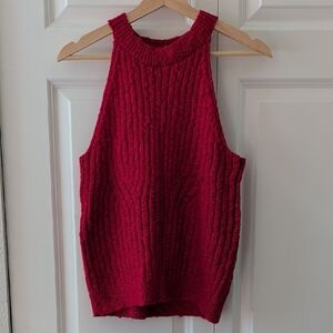 5 for $25 Anthropologie Red Ribbed Knit Tank Top